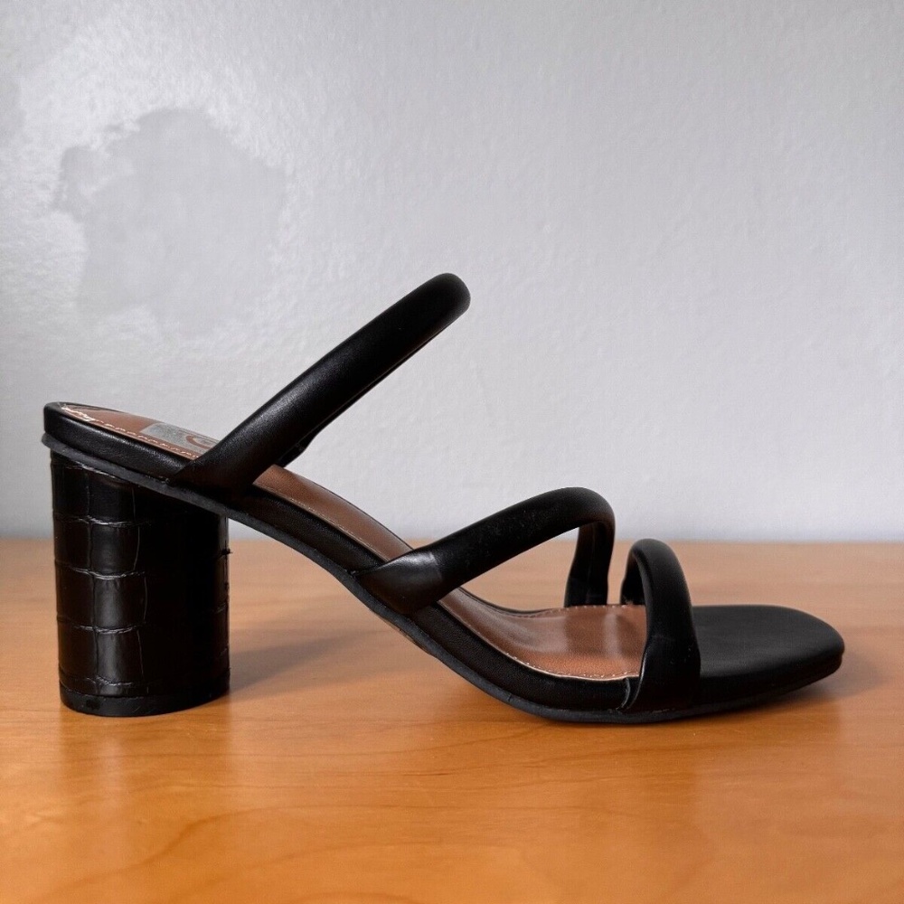 DV Dolce Vita Myla Strappy Block-Heel Black Sandals Size 6.5